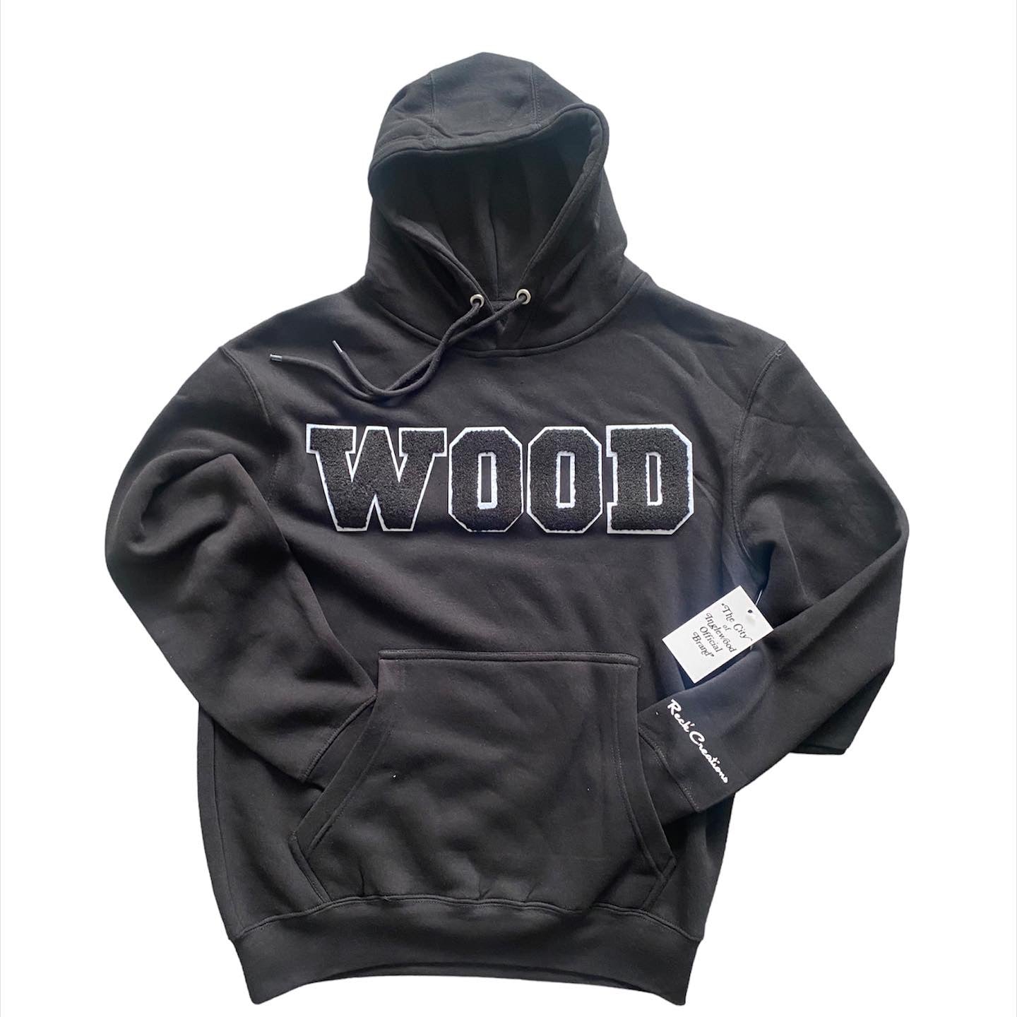 The Wood Varsity Chenille Hoodie (black/white)