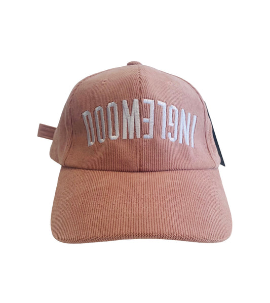 Doomlife Cord Dad Cap - mauve/white