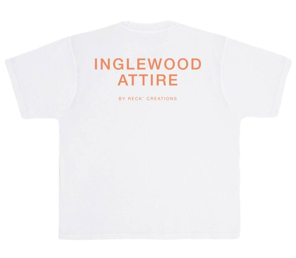 Inglewood Attire Heavyweight Tee - pigment white/orange