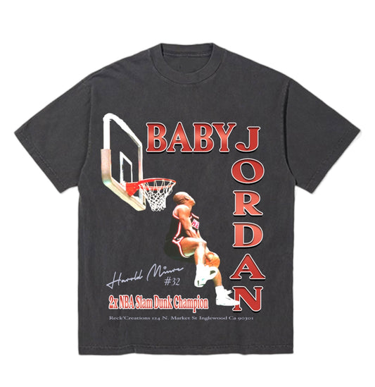 “Baby Jordan” Box Tee - pigment blk/red