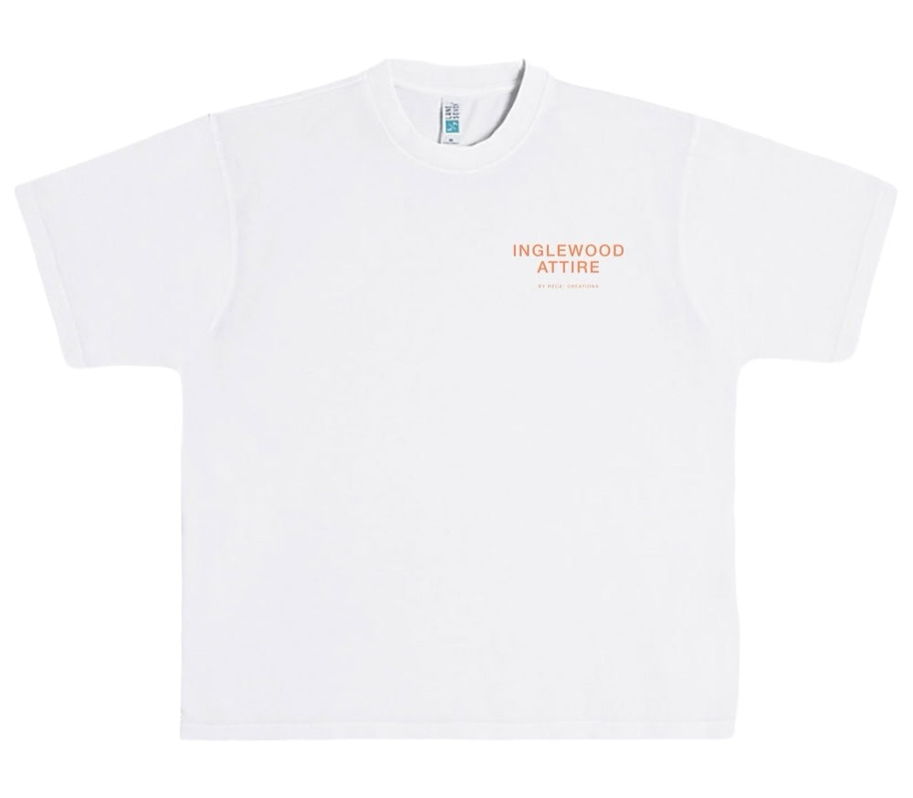 Inglewood Attire Heavyweight Tee - pigment white/orange