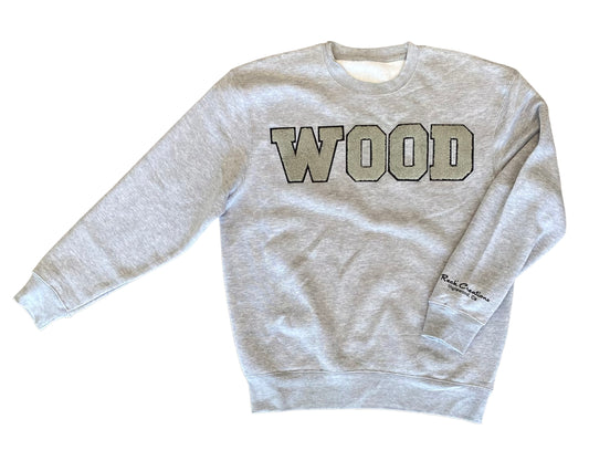 The Wood Varsity Chenille Crewneck Sweatshirt (grey/grey)