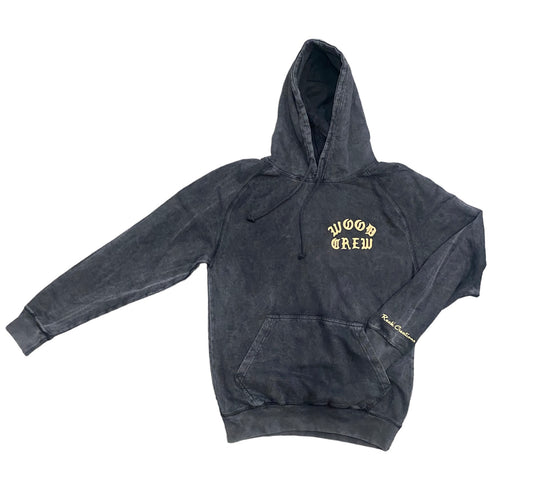 Wood Crew Vintage Hooded Sweatshirt (black/vegas gold)